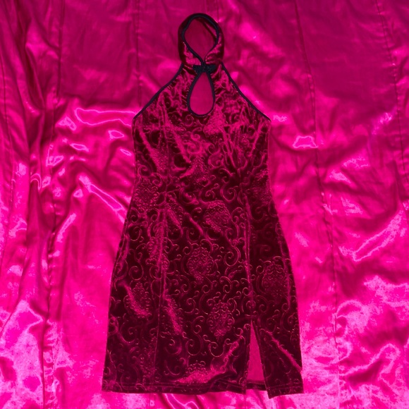 Dolls Kill Dresses & Skirts - Oriental Red Velvet Dress 🥀